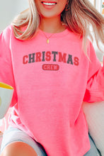 Load image into Gallery viewer, a woman wearing a pink christmas crew shirt